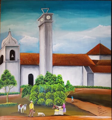 Painting titled "Iglesia de somoto" by Jartin Morazan, Original Artwork, Oil