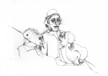Drawing titled "Ecomédecines" by Pierre Andrillon (Jasinski), Original Artwork, Ink