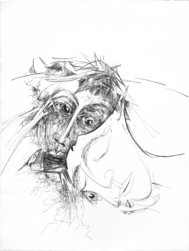 Dibujo titulada "Passion" por Pierre Andrillon (Jasinski), Obra de arte original, Tinta