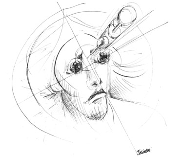 Drawing titled "Savoir" by Pierre Andrillon (Jasinski), Original Artwork, Ink
