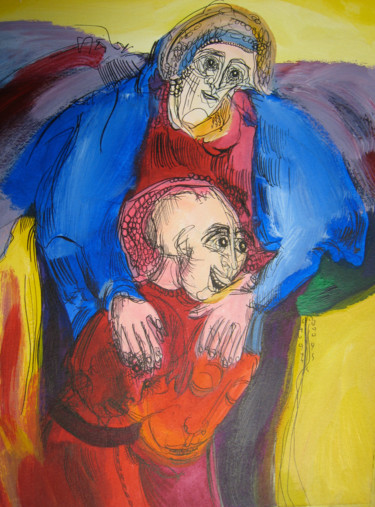 Peinture intitulée "Le fils prodigue" par Pierre Andrillon (Jasinski), Œuvre d'art originale, Acrylique