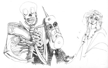 Zeichnungen mit dem Titel "Covid-19 contaminé42" von Pierre Andrillon (Jasinski), Original-Kunstwerk, Bleistift