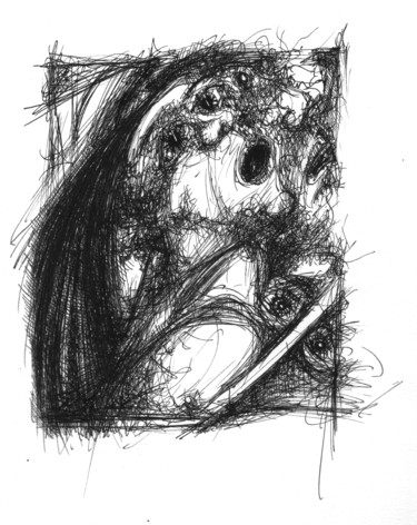 Desenho intitulada "Covid-19 contaminé85" por Pierre Andrillon (Jasinski), Obras de arte originais, Tinta