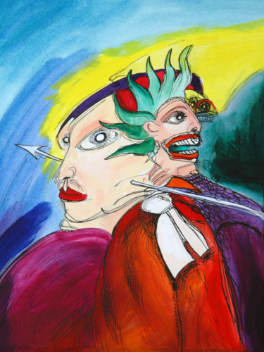 Malerei mit dem Titel "Inventaire" von Pierre Andrillon (Jasinski), Original-Kunstwerk, Acryl