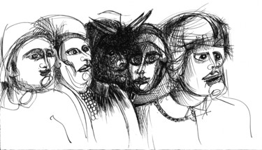 Drawing titled "Sida 30 200321" by Pierre Andrillon (Jasinski), Original Artwork, Ink