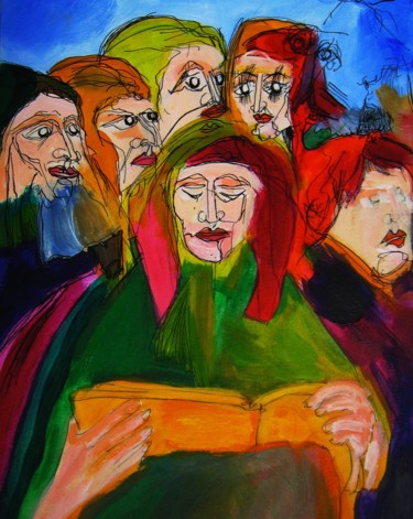 Peinture intitulée "Les apôtres 4" par Pierre Andrillon (Jasinski), Œuvre d'art originale, Acrylique