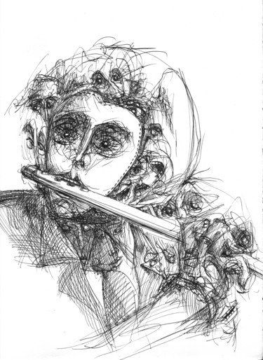 Zeichnungen mit dem Titel "Virus pipeau" von Pierre Andrillon (Jasinski), Original-Kunstwerk, Tinte