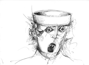 Zeichnungen mit dem Titel "Pot à virus" von Pierre Andrillon (Jasinski), Original-Kunstwerk, Tinte