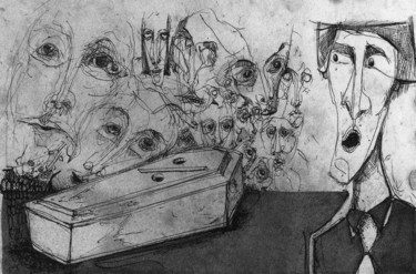 Dibujo titulada "Covid %" por Pierre Andrillon (Jasinski), Obra de arte original, Tinta