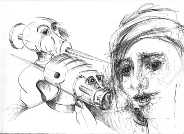 Desenho intitulada "Vaccinés" por Pierre Andrillon (Jasinski), Obras de arte originais, Tinta