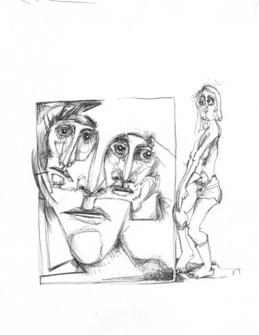 Dibujo titulada "Nouvel pouvoir1" por Pierre Andrillon (Jasinski), Obra de arte original, Tinta