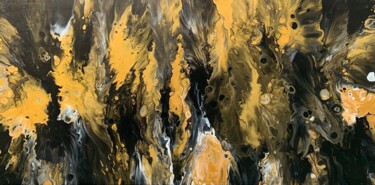 Malerei mit dem Titel "Flames" von Jasmin Anderleit, Original-Kunstwerk, Acryl