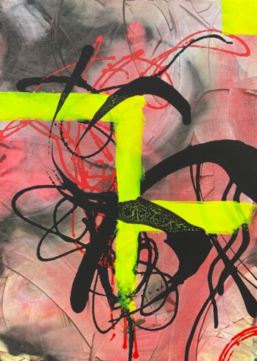 Painting titled "Chaos" by Jasmin Anderleit, Original Artwork, Acrylic