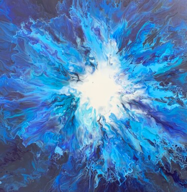 Malerei mit dem Titel "Blue Hole" von Jasmin Anderleit, Original-Kunstwerk, Acryl