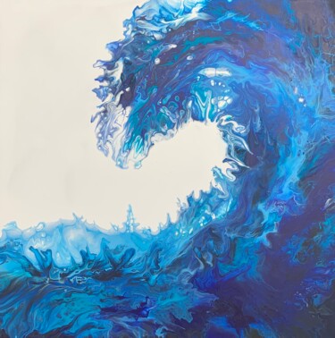 Painting titled "The Wave" by Jasmin Anderleit, Original Artwork, Acrylic