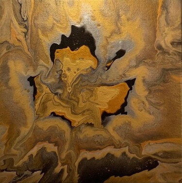 Schilderij getiteld "Goldleaf" door Jasmin Anderleit, Origineel Kunstwerk, Acryl