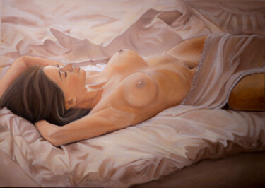 Pintura titulada ""Sweet Dreams"" por Jasmin Miteva, Obra de arte original, Oleo Montado en Bastidor de camilla de madera