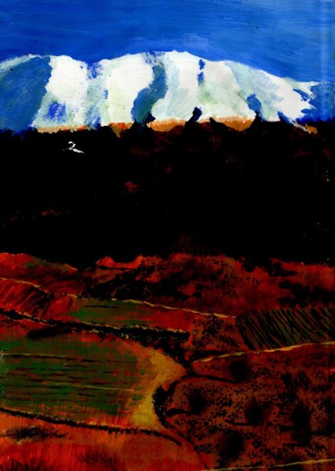 Malerei mit dem Titel "Olymp mountains" von Jasmin B. Pront, Original-Kunstwerk, Aquarell