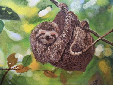 Malerei mit dem Titel "Sloth" von Jasmin B. Pront, Original-Kunstwerk, Acryl
