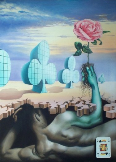 Pittura intitolato "Re di fiori" da Jason, Opera d'arte originale, Olio
