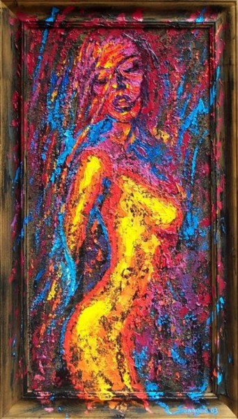Pittura intitolato "Nudo in rosso 2" da Jason, Opera d'arte originale, Olio