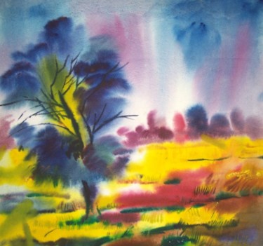 Painting titled "Diluted image-III" by Jaspal Singh, Original Artwork, Watercolor