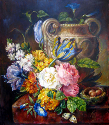 Painting titled "голландский натюрмо…" by Iuliia Perepelkina, Original Artwork, Oil