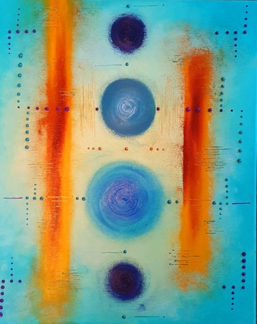 Peinture intitulée "Vibration*" par Nathalie Jaulin, Œuvre d'art originale, Huile