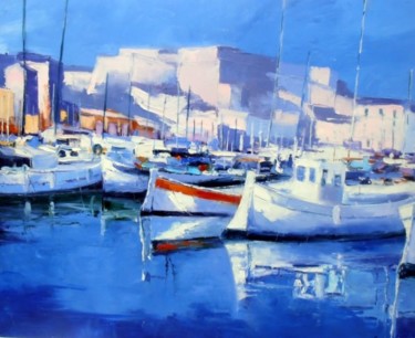 Painting titled "MARSEILLE  et le fo…" by Véronique Lancien, Original Artwork