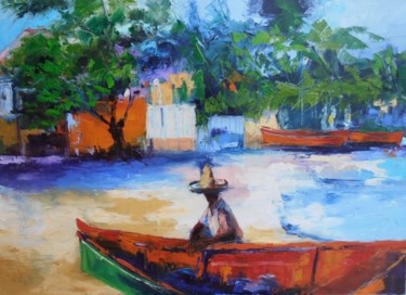 Painting titled "au bord de la mer a…" by Véronique Lancien, Original Artwork