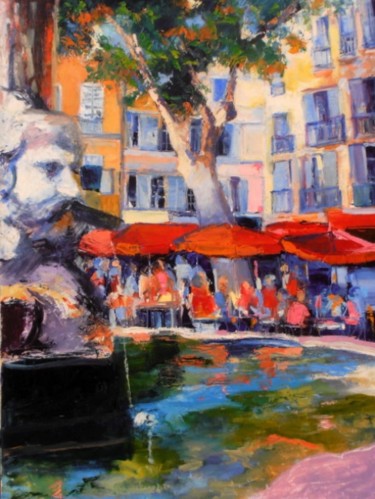 Peinture intitulée "TERRASSES A AIX EN…" par Véronique Lancien, Œuvre d'art originale, Huile