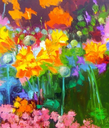 Peinture intitulée "Fleurs des champs" par Véronique Lancien, Œuvre d'art originale