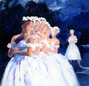 Peinture intitulée "petits pas de danse…" par Véronique Lancien, Œuvre d'art originale