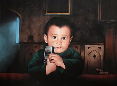 Painting titled "Baby Painting For O…" by Javed Hashmi, Original Artwork, Oil