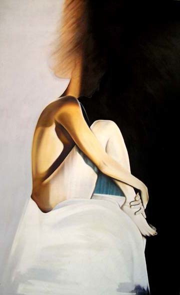 Painting titled "Modern Art - Nude F…" by Javed Hashmi, Original Artwork, Oil