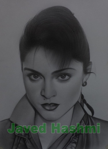 Painting titled "Madonna Portrait Dr…" by Javed Hashmi, Original Artwork, Oil