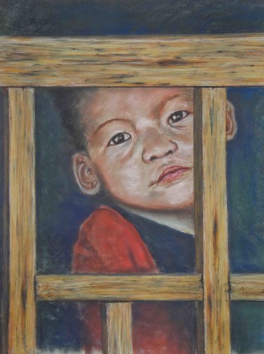 Dessin intitulée "Niño vietnamita" par Javier Ipiña, Œuvre d'art originale, Pastel