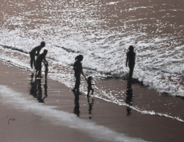 Playa contraluz Drawing titled "Playa contraluz" by Javier Ipiña, Original Art, Pastel