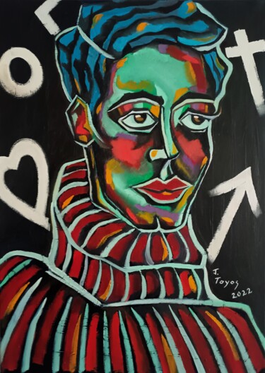 Peinture intitulée ""ANDY"" par Javier Toyos, Œuvre d'art originale, Huile Monté sur Châssis en bois