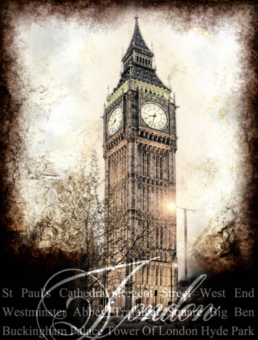 Digital Arts titled "Big Ben/XL large or…" by Javier Diaz, Original Artwork, Manipulated Photography