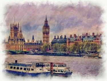 Digitale Kunst mit dem Titel "Botes Londres/XL la…" von Javier Diaz, Original-Kunstwerk, Manipulierte Fotografie