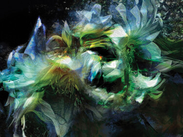 Arte digitale intitolato "Flores blancas/XL l…" da Javier Diaz, Opera d'arte originale, Fotografia manipolata