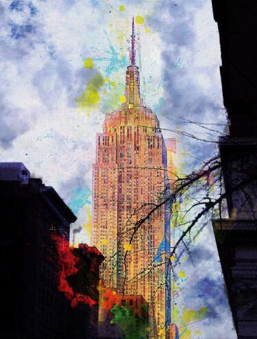 Digitale Kunst getiteld "Empire State II/XL…" door Javier Diaz, Origineel Kunstwerk, Gemanipuleerde fotografie