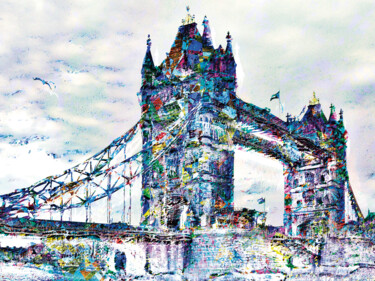 Digital Arts με τίτλο "Puente de Londres/X…" από Javier Diaz, Αυθεντικά έργα τέχνης, Χειρισμένη φωτογραφία