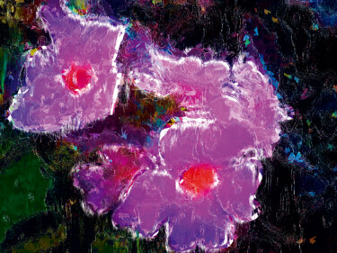 Arte digitale intitolato "Violetas 2/XL large…" da Javier Diaz, Opera d'arte originale, Fotografia manipolata