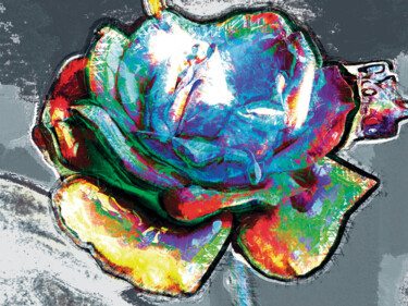 Digitale Kunst getiteld "Una flor 4" door Javier Diaz, Origineel Kunstwerk, Gemanipuleerde fotografie