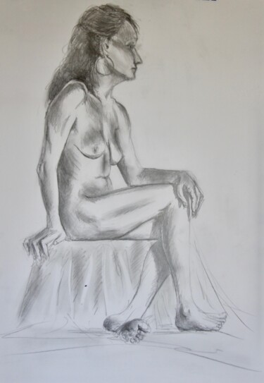 Desenho intitulada "Desnudo lápiz 5" por Javier Ipiña, Obras de arte originais, Lápis