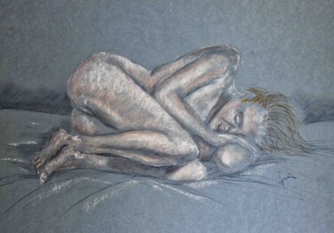 Tekening getiteld "Desnudo pastel 2" door Javier Ipiña, Origineel Kunstwerk, Pastel