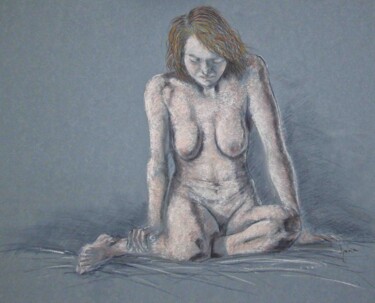 Dibujo titulada "Desnudo pastel 7" por Javier Ipiña, Obra de arte original, Pastel