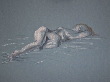 Rysunek zatytułowany „Desnudo pastel 8” autorstwa Javier Ipiña, Oryginalna praca, Pastel